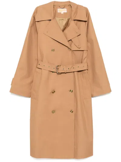 Michael Kors Belted Trench Coat In Neutrals