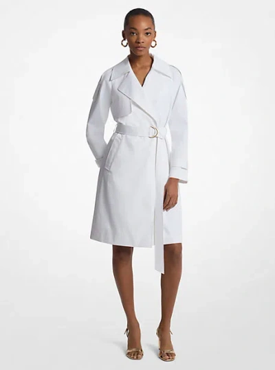 Michael Kors Belted Trench Coat In White