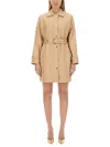 Michael Michael Kors Michael Kors Cotton Trench Coat In Beige