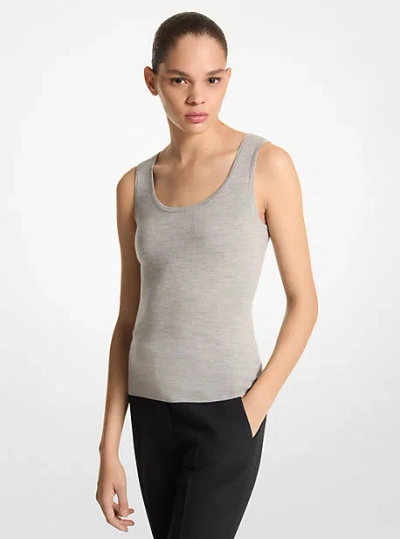 Michael Kors Bette Cashmere Scoopneck Tank In Gray