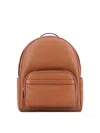 Michael Kors Bex Leather Backpack With Frontal Logo Patch In Marrón