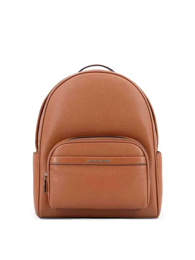 MICHAEL KORS BEX LEATHER BACKPACK WITH FRONTAL LOGO PATCH