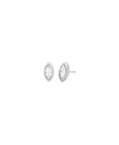 Michael Kors Bezel-set Marquise Stud Earrings In Silver