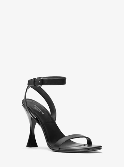 Michael Kors Bianca Leather Sandal In Black