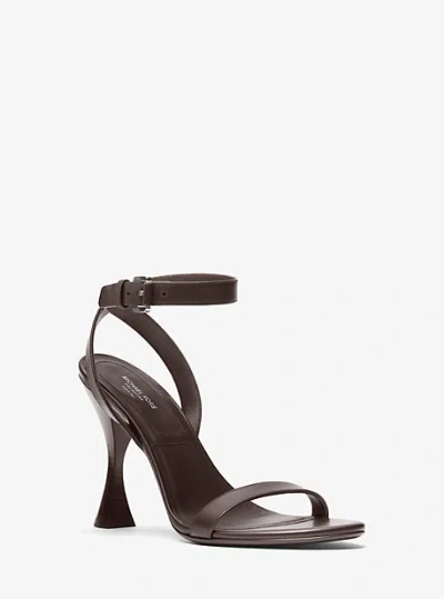 Michael Kors Bianca Leather Sandal In Brown