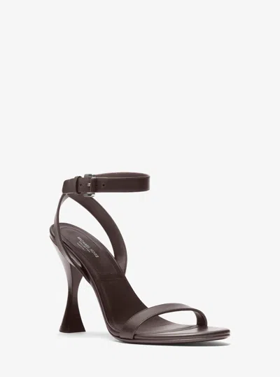 Michael Kors Bianca Leather Sandal In Brown