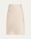 Michael Kors Bias Satin Midi Pull-on Skirt In Gray
