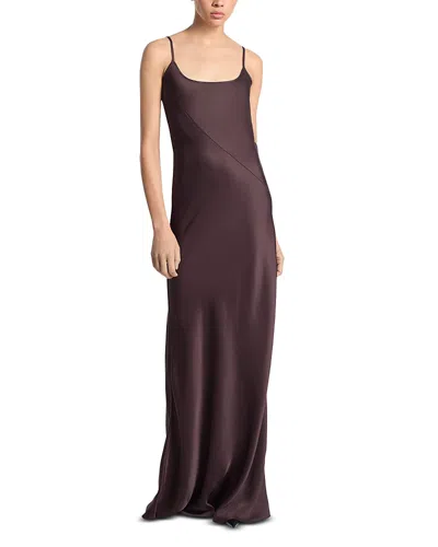 Michael Kors Bias Slip Dress In Chocolate