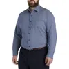 Michael Kors Big & Tall Abstract Patterned Performance Dress Shirt In Navy