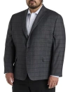 Michael Kors Big & Tall Windowpane Sport Coat In Charcoal