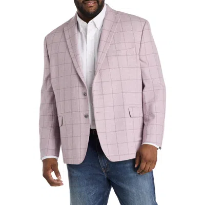 Michael Kors Big & Tall Windowpane Sport Coat V2 In Pink