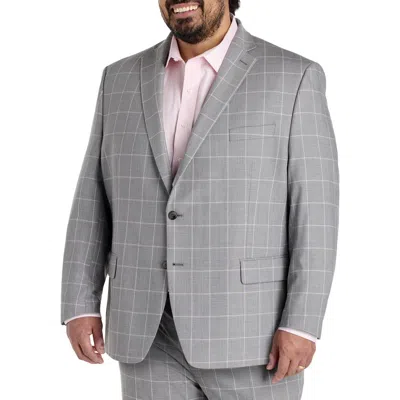 Michael Kors Big & Tall Windowpane Suit Jacket In Grey