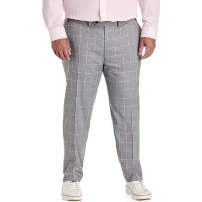 Michael Kors Big & Tall Windowpane Suit Pants In Grey
