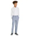 Michael Kors Big Boys Chambray Classic-fit Dress Pants In Blue