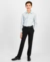Michael Kors Big Boys Classic Fit Machine Washable Stretch Dress Pants In Black