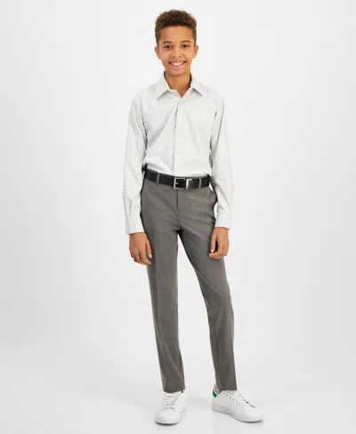 Michael Kors Kids' Big Boys Classic Fit Machine Washable Stretch Dress Pants In Gray