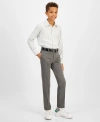Michael Kors Big Boys Classic Fit Stretch Dress Shirt In Gray,aqua