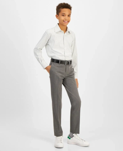 Michael Kors Kids' Big Boys Classic Fit Stretch Dress Shirt In Gray,aqua