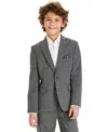 Michael Kors Big Boys Classic-fit Windowpane Suit In Blue