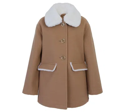 MICHAEL KORS BIG GIRLS FAUX WOOL COLLAR JACKET