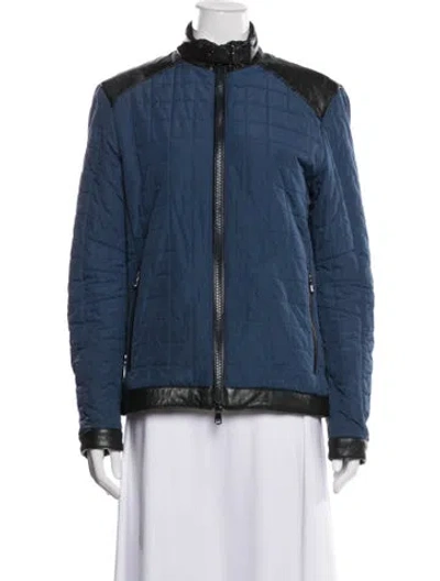 Pre-owned Michael Kors Biker Jacket In Blue