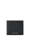 Michael Kors Logo Printed Bi-fold Wallet In Black