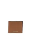 Michael Kors Textured Bi-fold Wallet With Cardholder Slot In Brown
