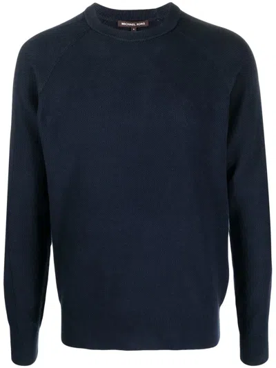Michael Kors Bird's Eye Crew-neck Jumper In Blau