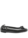 Michael Kors Astra Flex Ballet Ballet Flats In Black Leather In Black