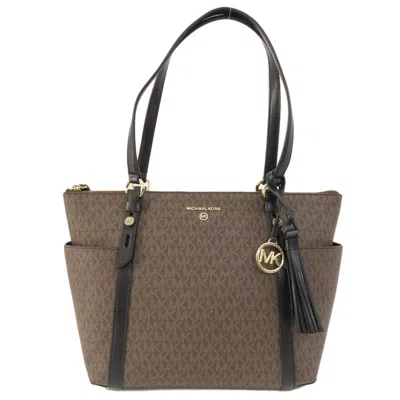Pre-owned Michael Kors Black Brown Pvc Tote Bag ()