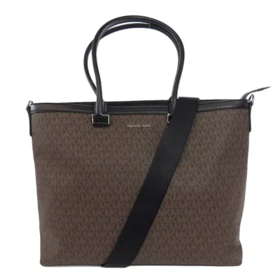 Pre-owned Michael Kors Black Dark Brown Pvc Tote Bag ()