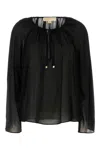 Michael Kors Black Georgette Blouse In Black