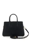 Michael Kors Black Handbag With Metallic Lettering Logo And Pendant On The Front In Leather Woman In Black