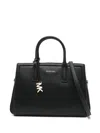 Michael Kors Laila Medium Leather Satchel In Black