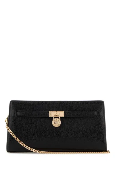 Michael Kors Black Leather Hamilton Crossbody Bag
