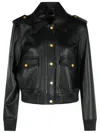 Michael Kors Leather Blouson In Black