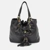 Michael Kors Black Leather Large Camden Drawstring Shoulder Bag In Black