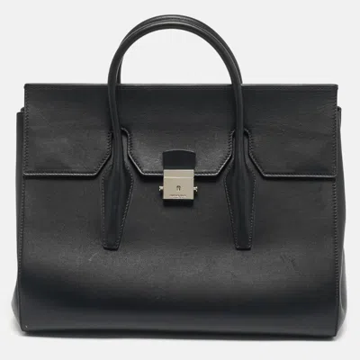 Pre-owned Michael Kors Black Leather Large Campbell Weeknder Bag