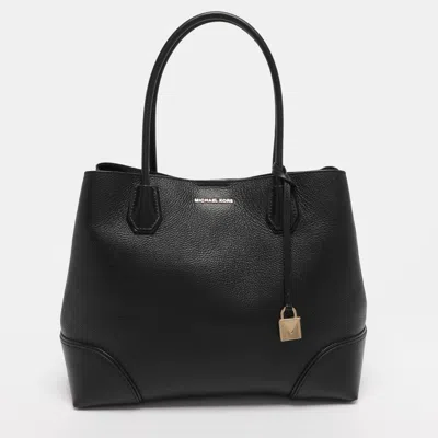 Pre-owned Michael Kors Black Leather Large Mercer Gallery Tote