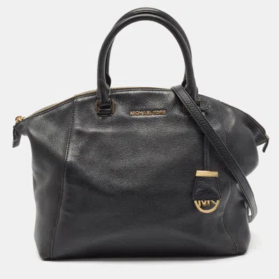 Pre-owned Michael Kors Black Leather Large Riley Satchel