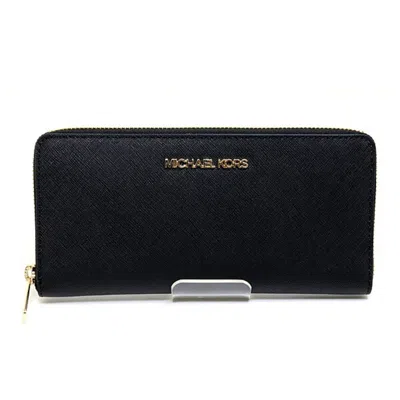 Pre-owned Michael Kors Black Leather Long Wallet (bi-fold) ()