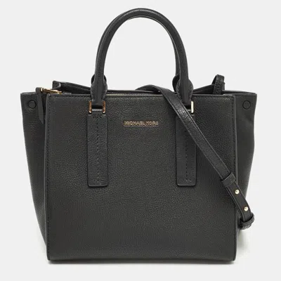 Pre-owned Michael Kors Black Leather Medium Alessa Satchel