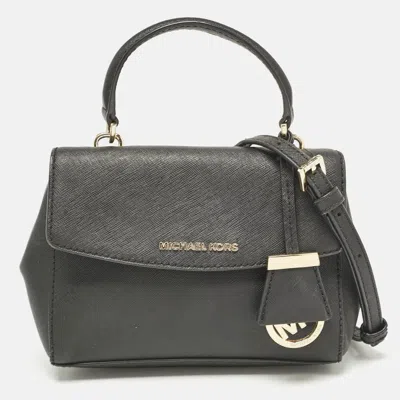 Pre-owned Michael Kors Black Leather Mini Ava Top Handle Bag
