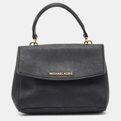 Pre-owned Michael Kors Black Leather Mini Ava Top Handle Bag