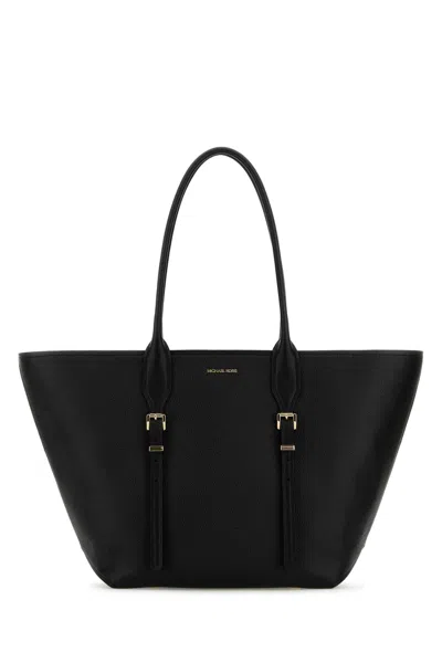 Michael Kors Lg Buckle Tote In Black