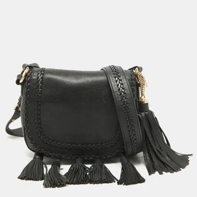 Pre-owned Michael Kors Black Leather Moroccan Saddle Crossbody Bag