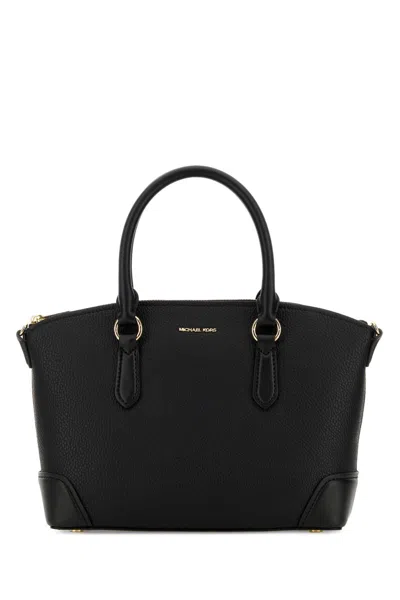 Michael Kors Black Calf Leather Bos Taurus Shoulder Bag In Blue