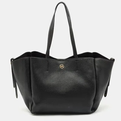 Pre-owned Michael Kors Black Leather Open Tote
