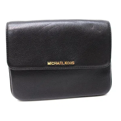 Pre-owned Michael Kors Black Leather Pochette Shoulder Bag ()