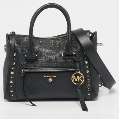 Pre-owned Michael Kors Black Leather Small Carine Satchel